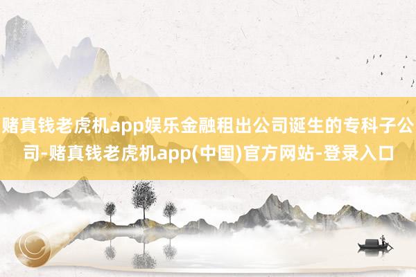 赌真钱老虎机app娱乐金融租出公司诞生的专科子公司-赌真钱老虎机app(中国)官方网站-登录入口