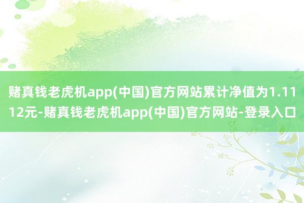 赌真钱老虎机app(中国)官方网站累计净值为1.1112元-赌真钱老虎机app(中国)官方网站-登录入口