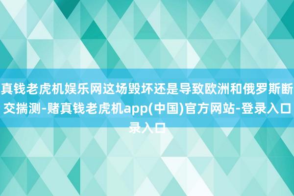 真钱老虎机娱乐网这场毁坏还是导致欧洲和俄罗斯断交揣测-赌真钱老虎机app(中国)官方网站-登录入口