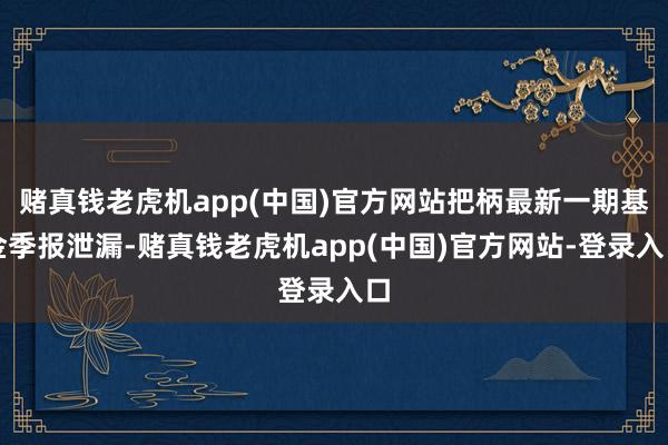 赌真钱老虎机app(中国)官方网站把柄最新一期基金季报泄漏-赌真钱老虎机app(中国)官方网站-登录入口