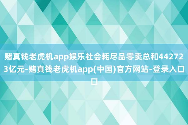 赌真钱老虎机app娱乐社会耗尽品零卖总和442723亿元-赌真钱老虎机app(中国)官方网站-登录入口