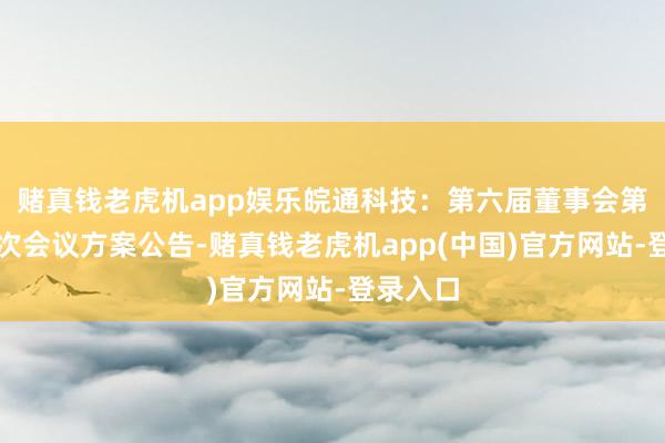 赌真钱老虎机app娱乐皖通科技：第六届董事会第二十九次会议方案公告-赌真钱老虎机app(中国)官方网站-登录入口